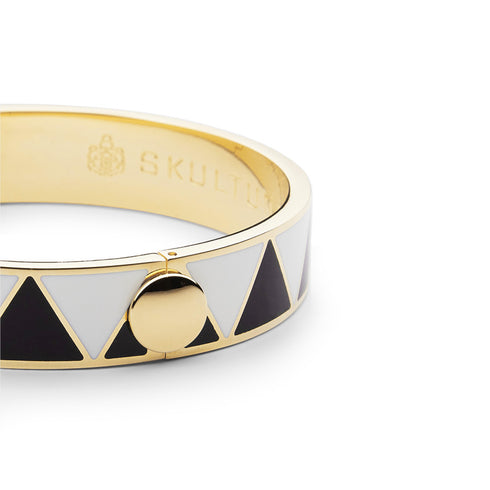 Skultuna & GtG Enamel Sharktooth Cuff Bracelet - Black White